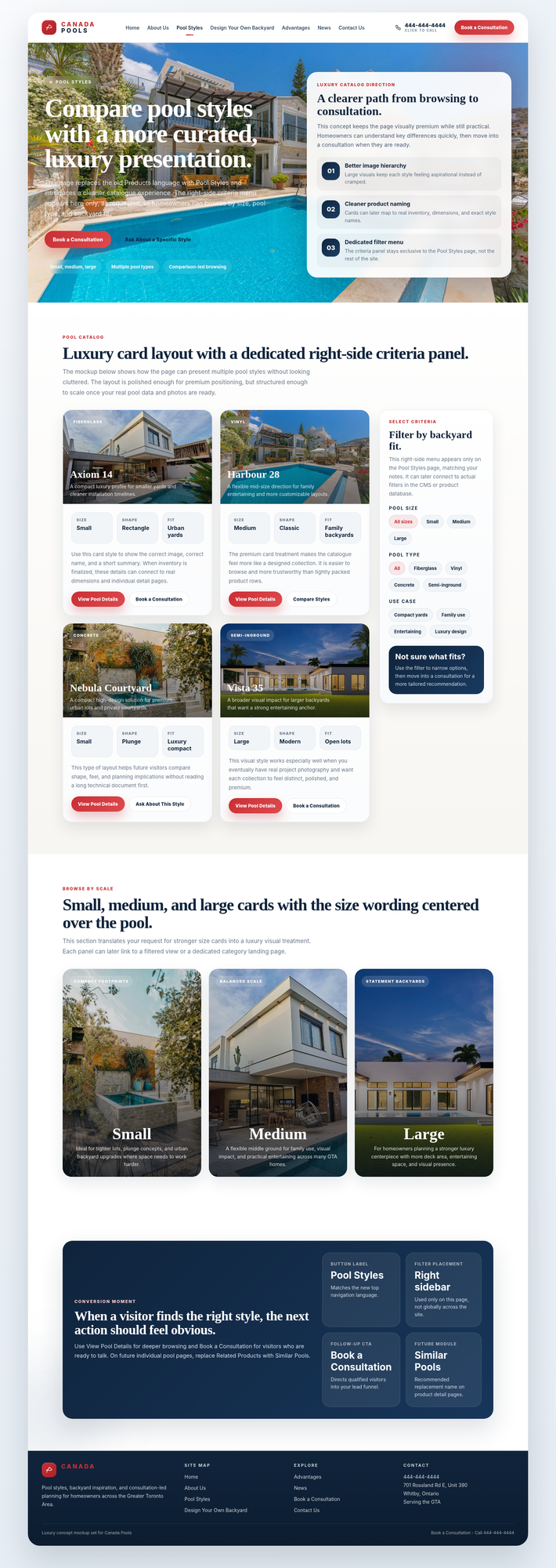 Approved Canada Pools Pool Styles mockup
